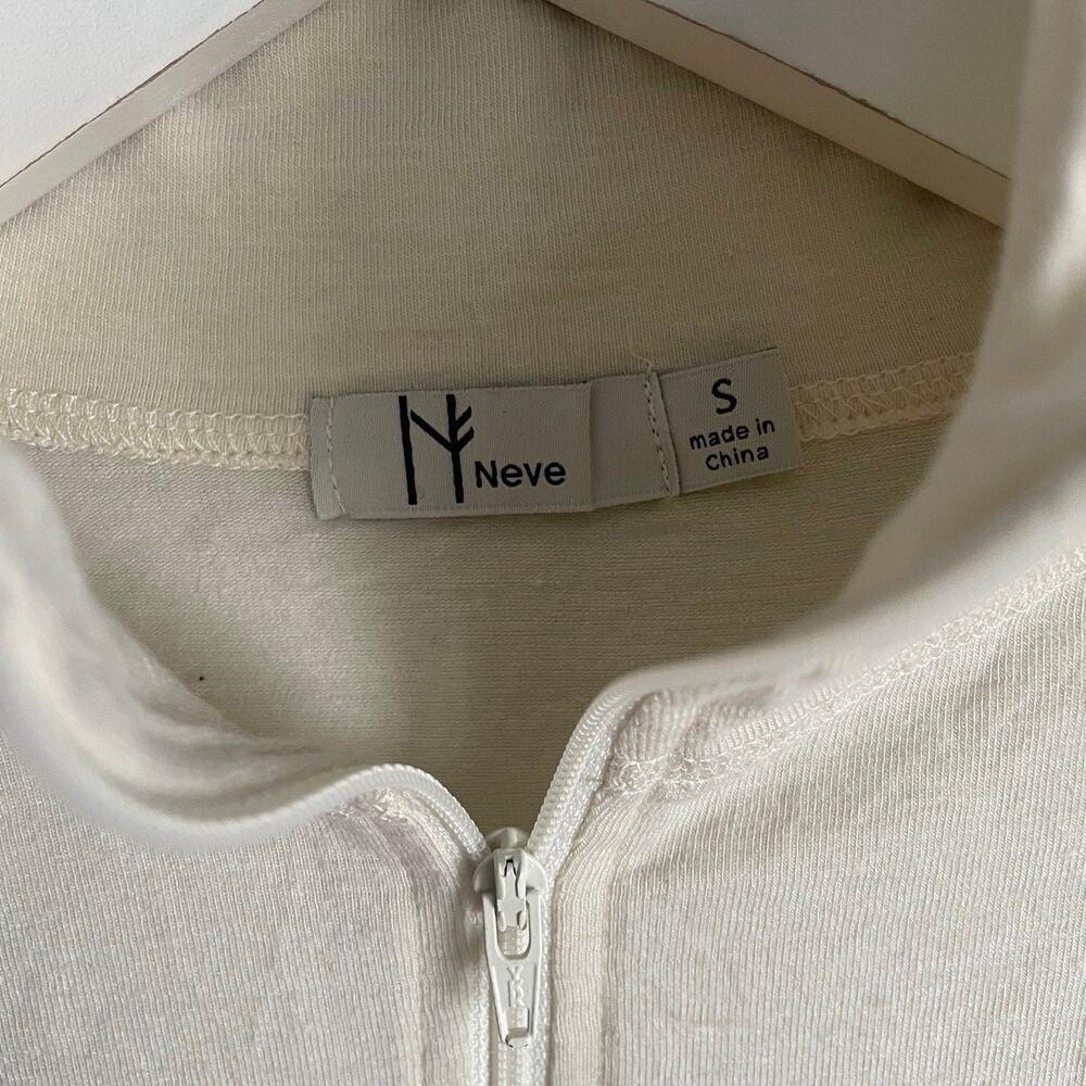 Neve Ski Quarterzip Jumper Base Layer Top Silk Wool Blend For Women Beige sz S - Picture 7 of 11